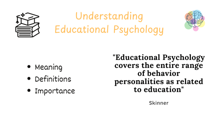 meaning of educational psychology, definitions of educational psychology, importance of educational psychology